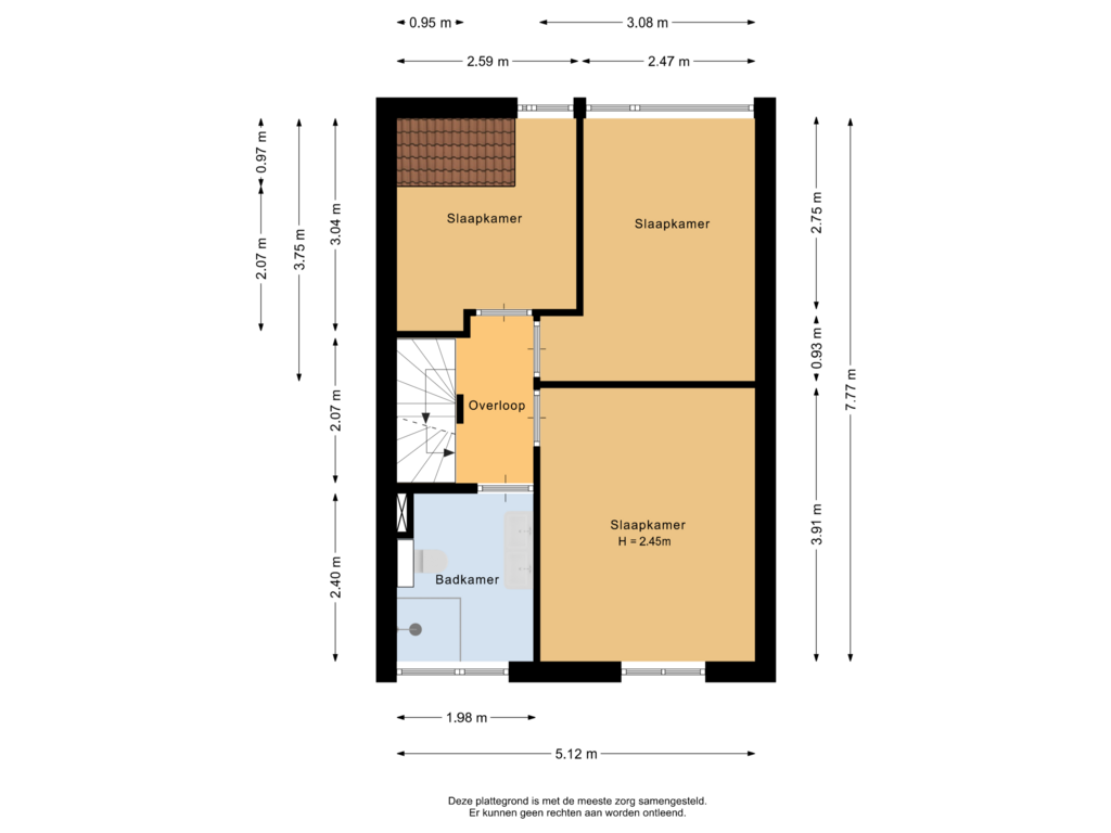 View floorplan of Eerste verdieping of Mozartstraat 65