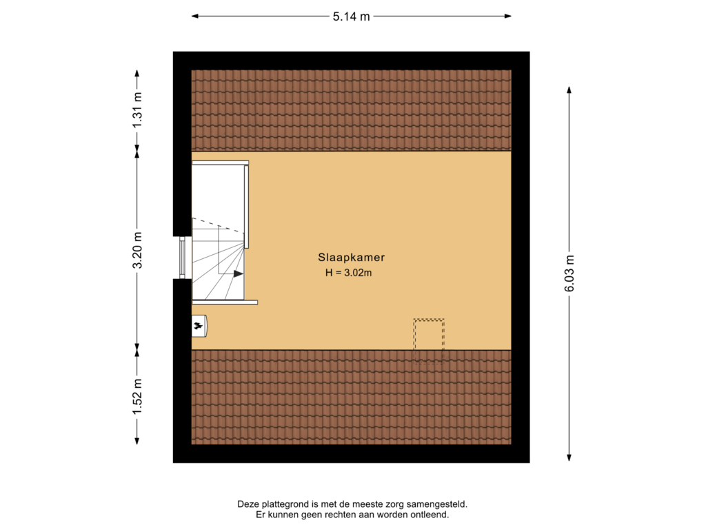 View floorplan of Tweede verdieping of Mozartstraat 65