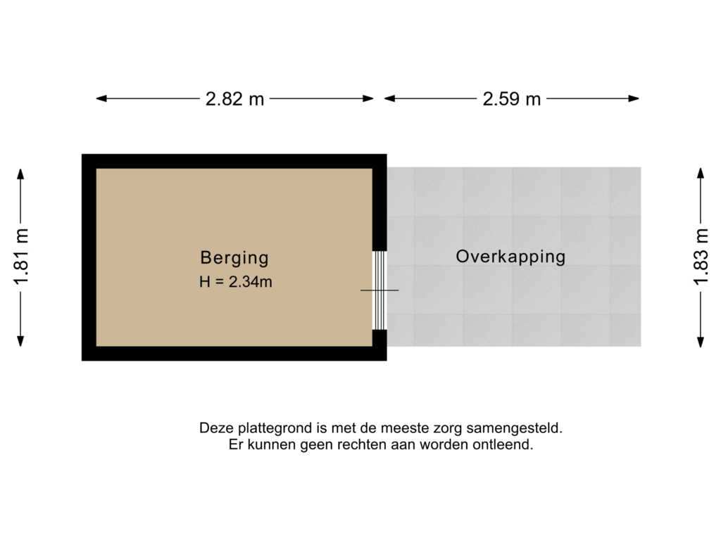 View floorplan of Berging of Mozartstraat 65