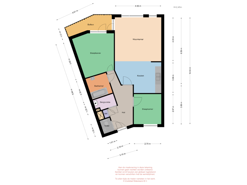 Bekijk plattegrond van Zuiddiepje 102 - 1e verdieping van Zuiddiepje 102