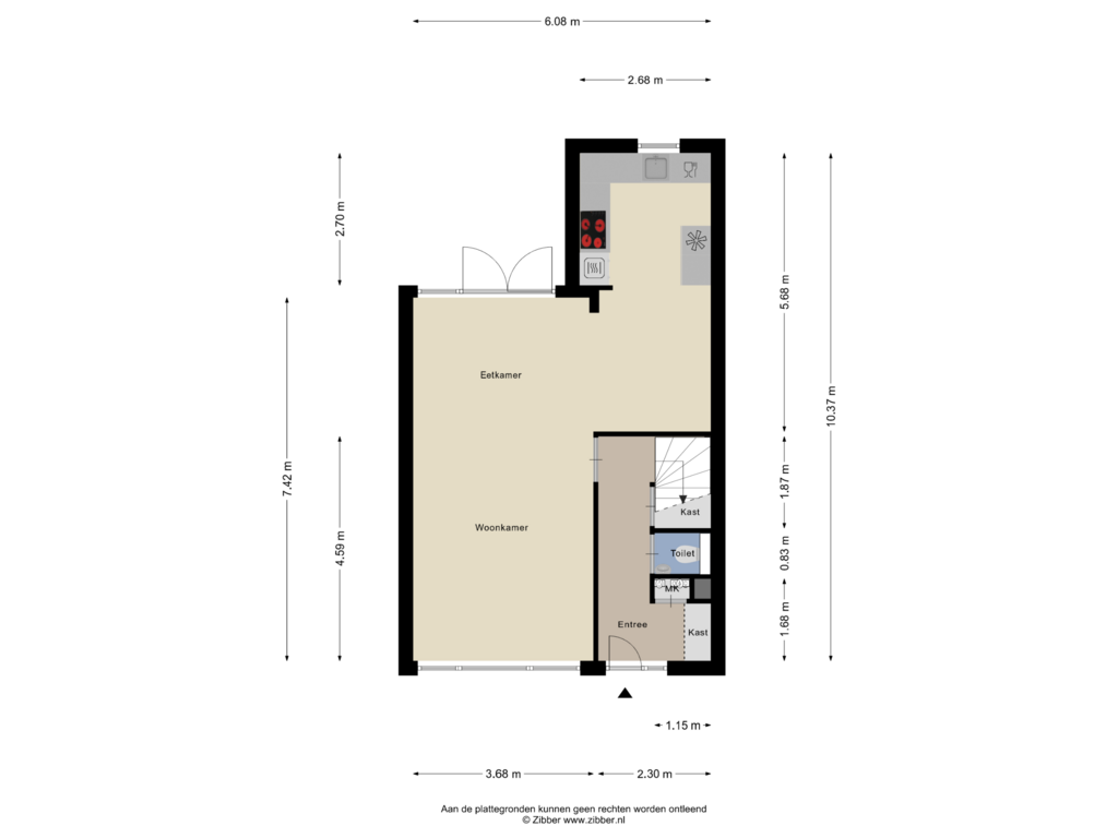 View floorplan of Begane grond of Merelstraat 71