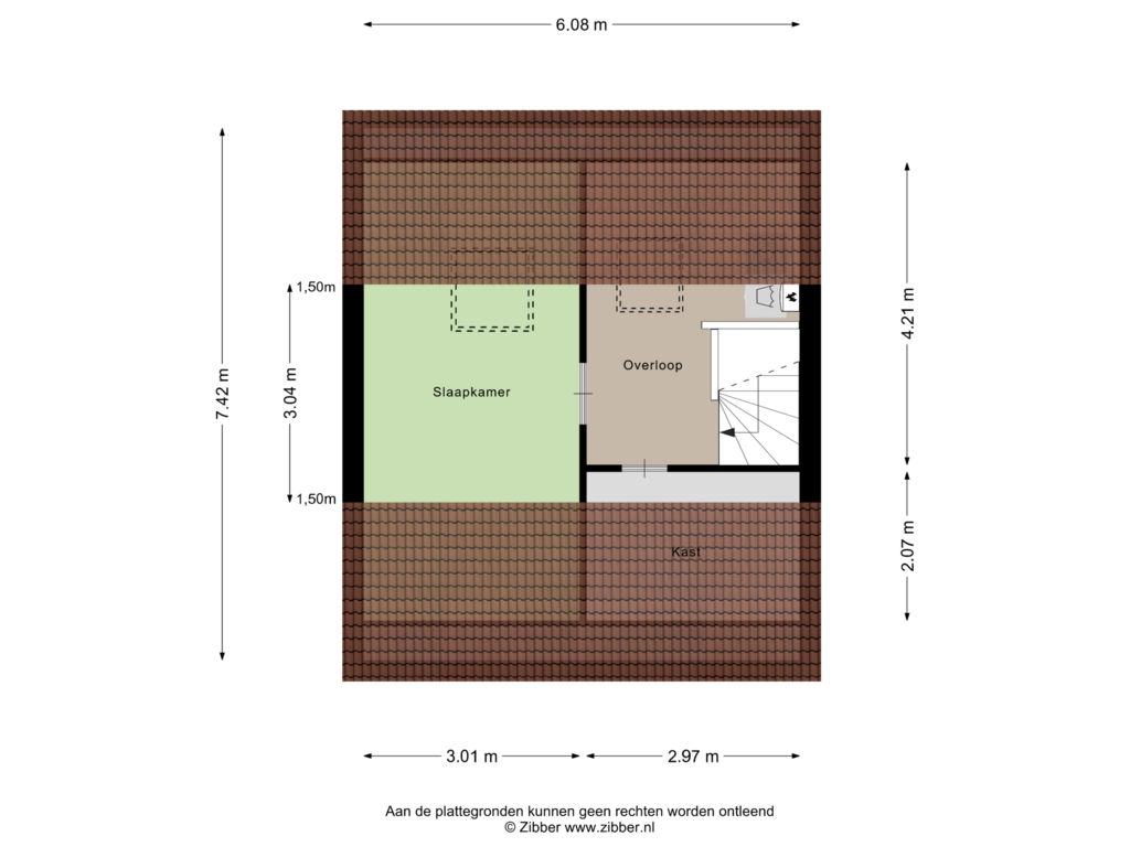 View floorplan of Tweede verdieping of Merelstraat 71