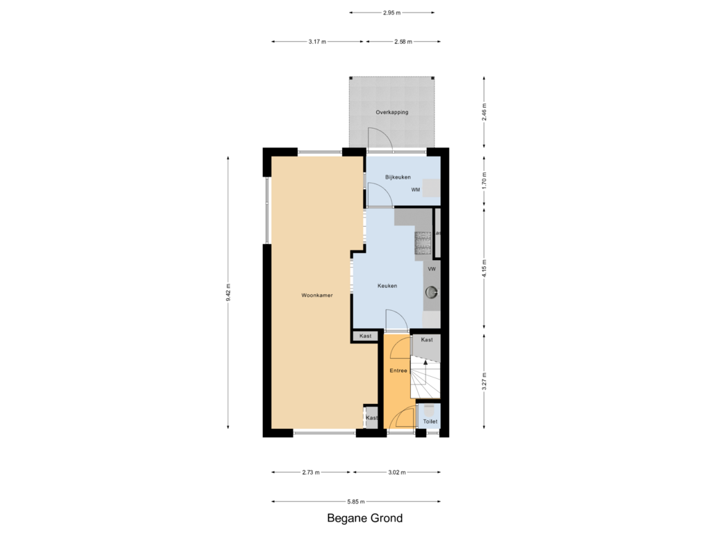 Bekijk plattegrond van Begane Grond van Prinses Irenestraat 8