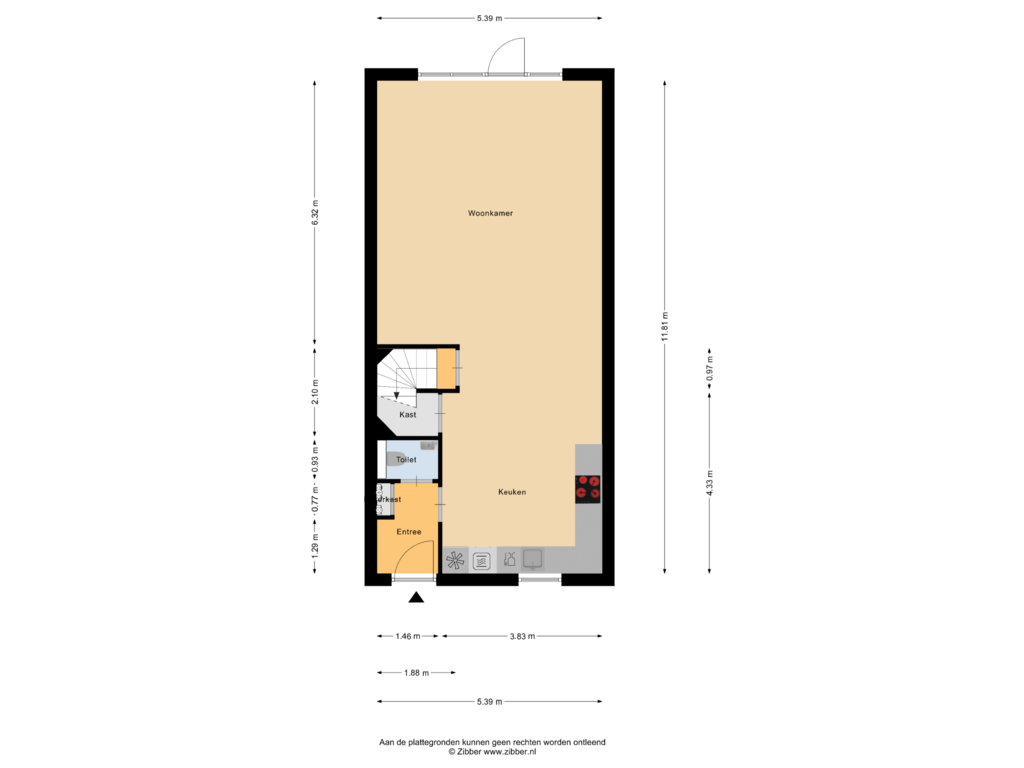 View floorplan of Begane Grond of Deken van Baarstraat 52