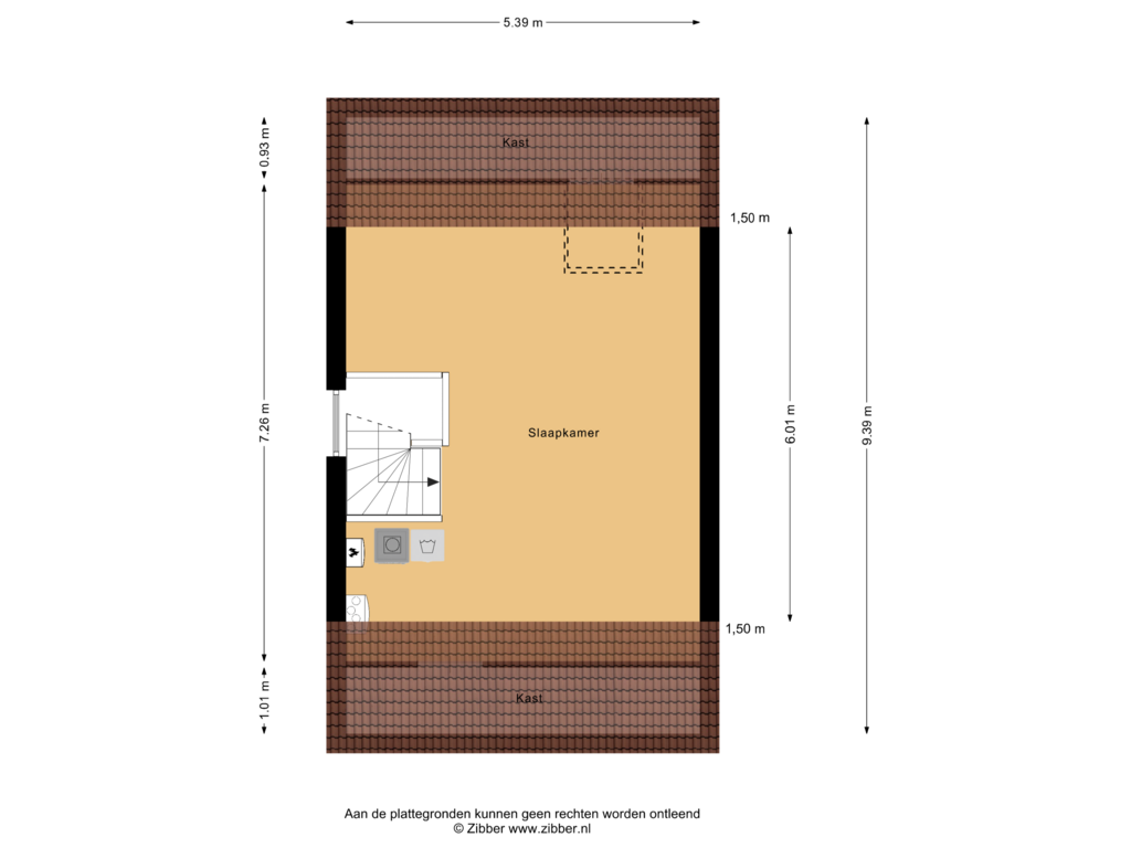 View floorplan of Tweede Verdieping of Deken van Baarstraat 52