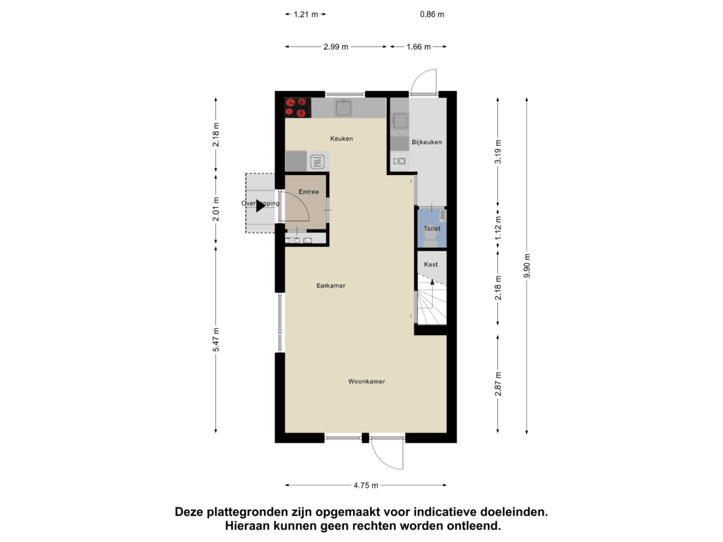 Bekijk plattegrond van Begane grond van Terbregseweg 11