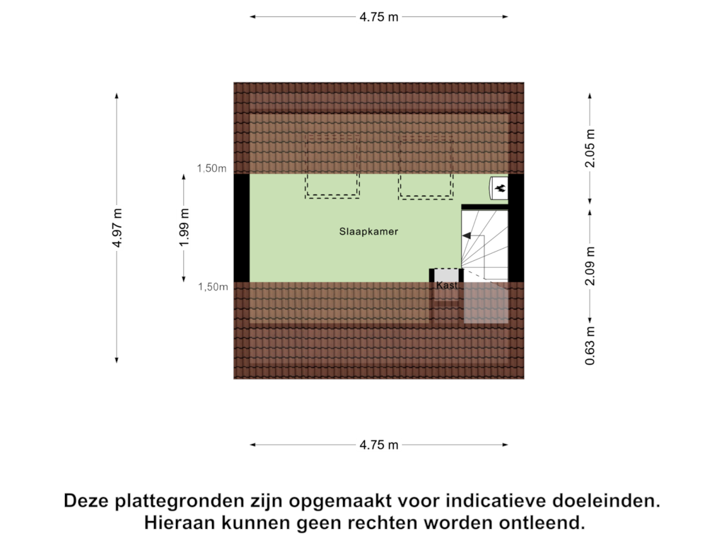 Bekijk plattegrond van Tweede verdieping van Terbregseweg 11