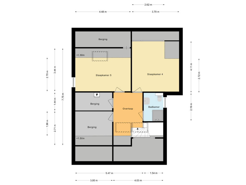 Bekijk plattegrond van Tweede verdieping van Zuidlaan 24