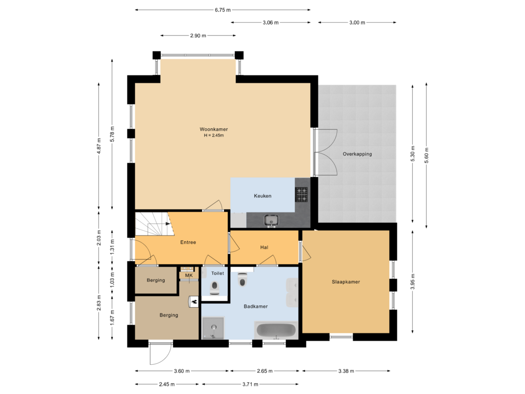 View floorplan of Begane grond of Hierdense beek 5-2005