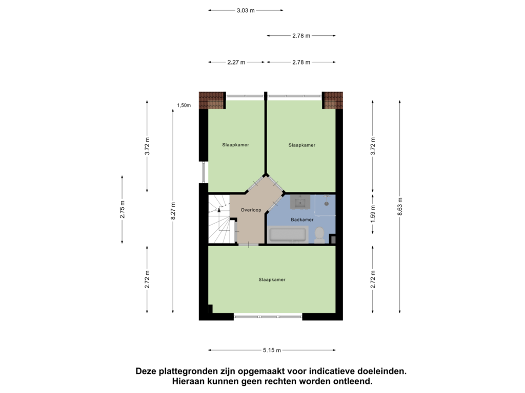 View floorplan of Eerste Verdieping of Douwemastins 21