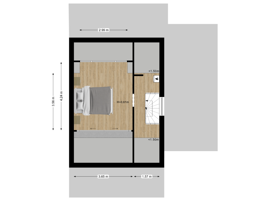 Bekijk plattegrond van Tweede verdieping van Van Haandelstraat 3