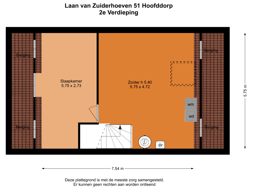 Bekijk plattegrond van 2e Verdieping van Laan van Zuiderhoeven 51