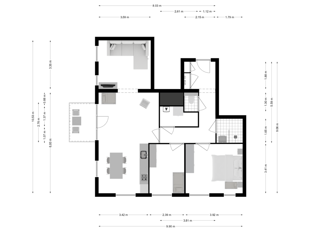 Bekijk plattegrond van Appartement van NDSM-straat 117