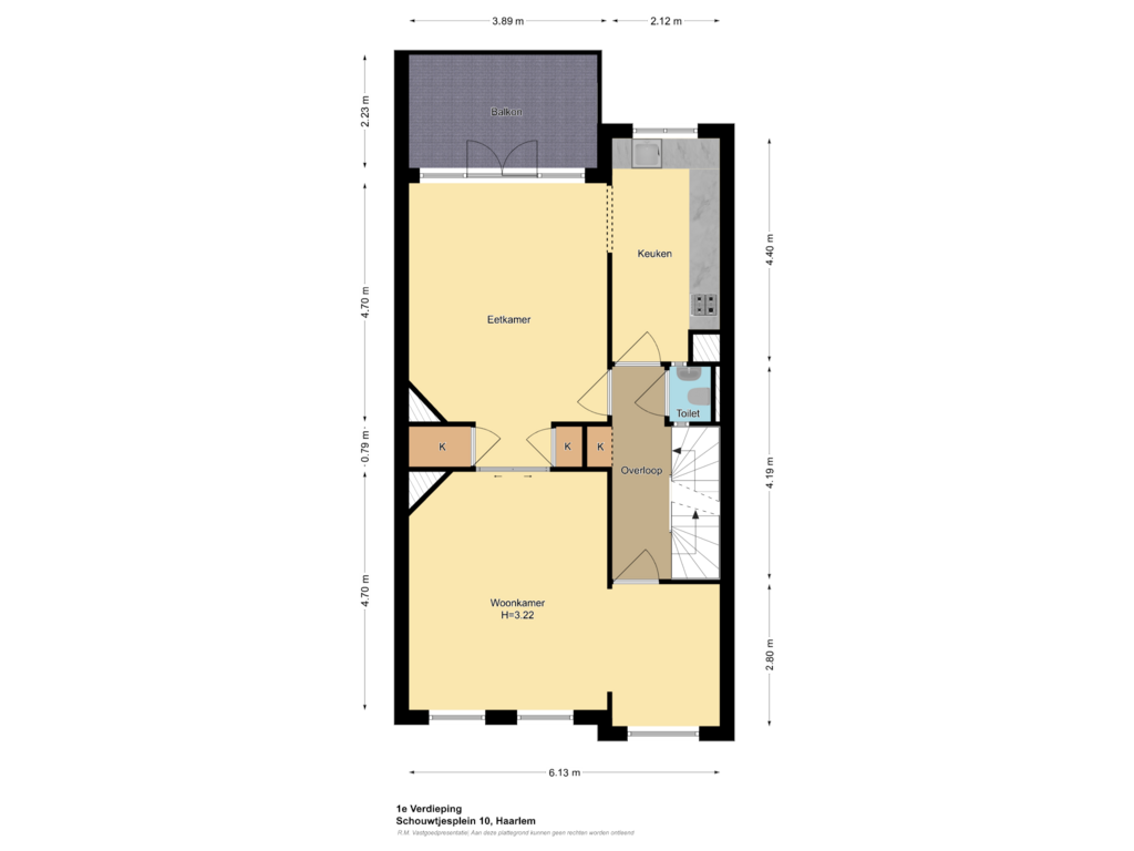 View floorplan of 1e Verdieping of Schouwtjesplein 10