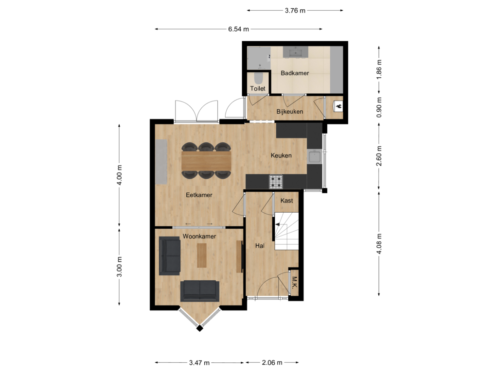 Bekijk plattegrond van Begane grond van Jan de Rooijstraat 23