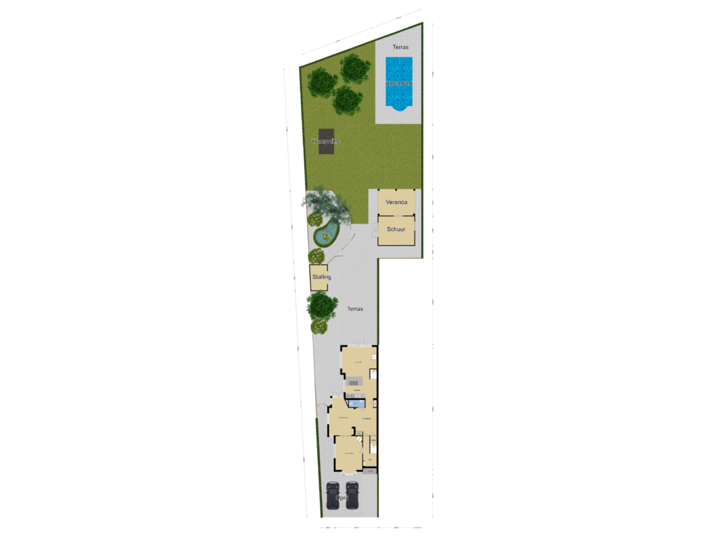 Bekijk plattegrond van Perceel overzicht van Wageningsestraat 71