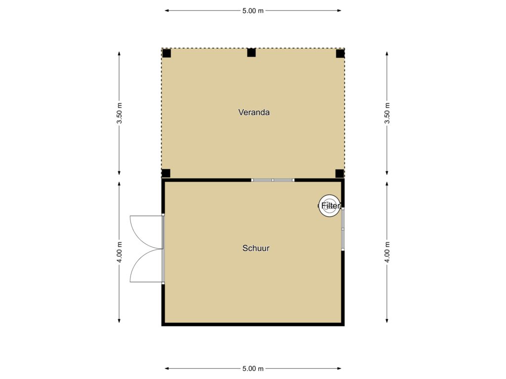 Bekijk plattegrond van Bijgebouw van Wageningsestraat 71