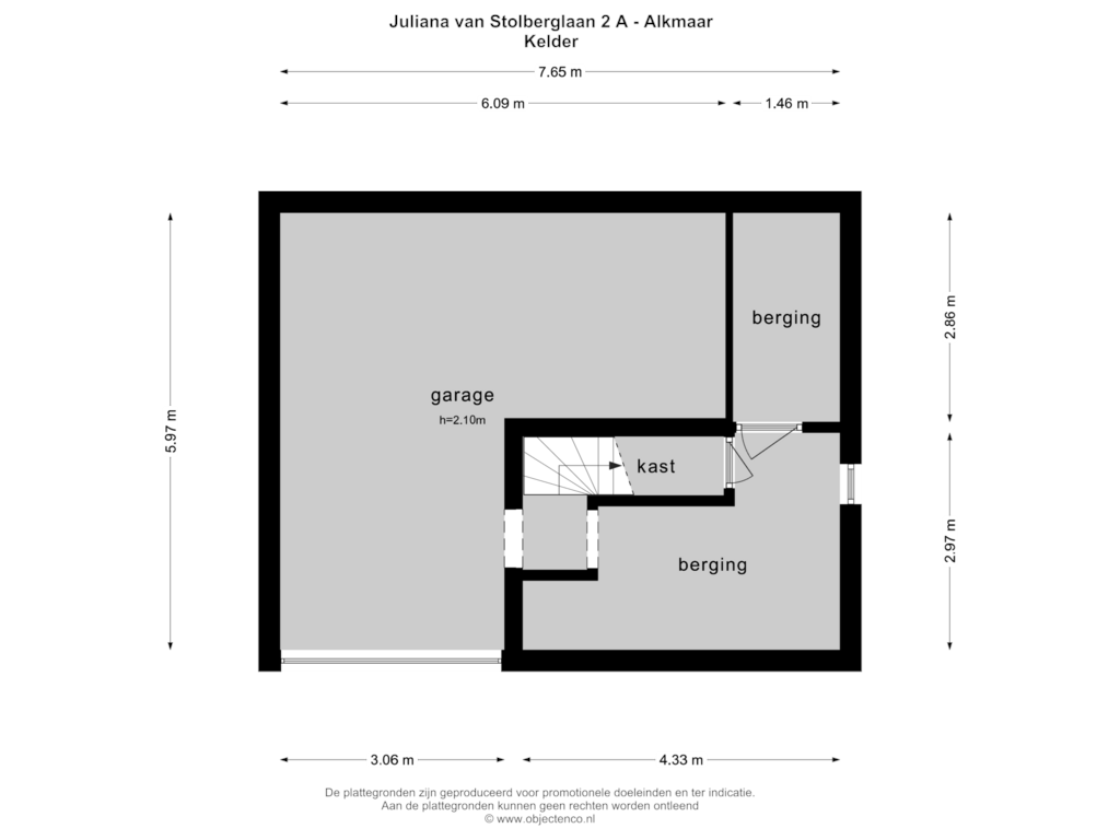 Bekijk plattegrond van Kelder van Juliana van Stolberglaan 2-A