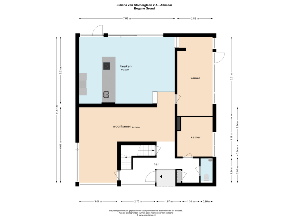 Bekijk plattegrond van Begane Grond van Juliana van Stolberglaan 2-A