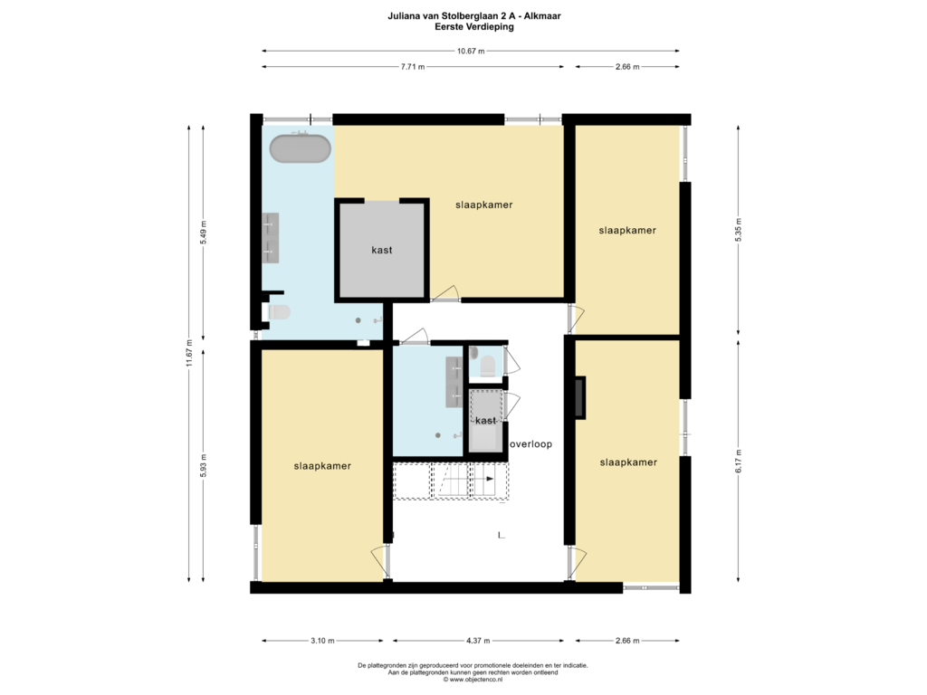 Bekijk plattegrond van Eerste Verdieping van Juliana van Stolberglaan 2-A