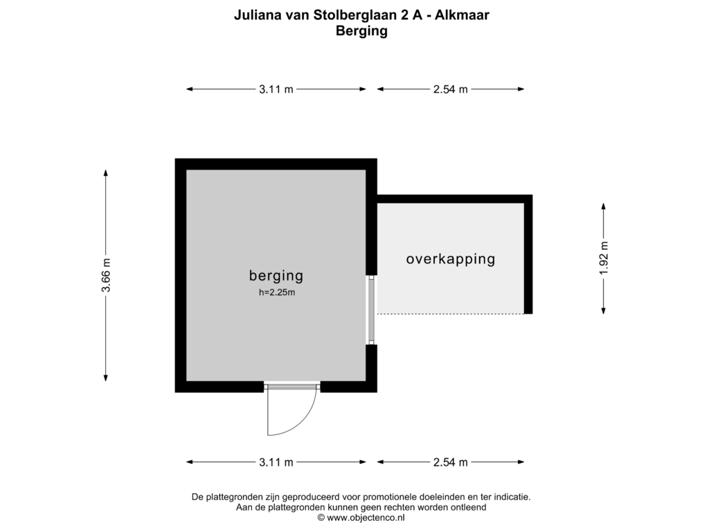 Bekijk plattegrond van Berging van Juliana van Stolberglaan 2-A