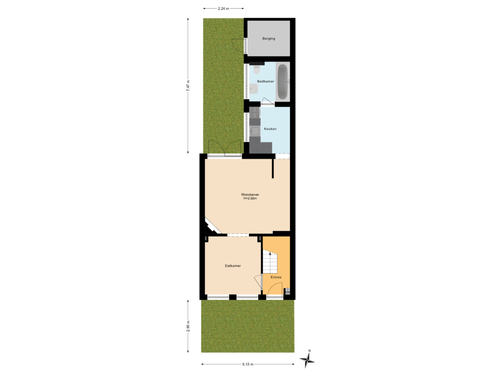 View floorplan of Situatie of Krugerstraat 71