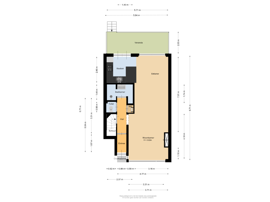 Bekijk plattegrond van Begane grond van West-Sidelinge 48-A