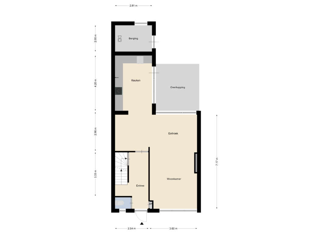 Bekijk plattegrond van Begane grond van Dokter Mostartstraat 8