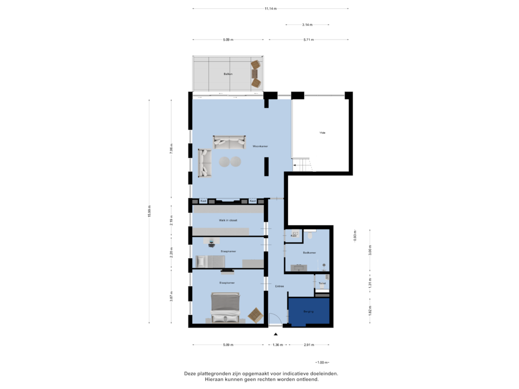 Bekijk plattegrond van Derde Verdieping van Loirestraat 181