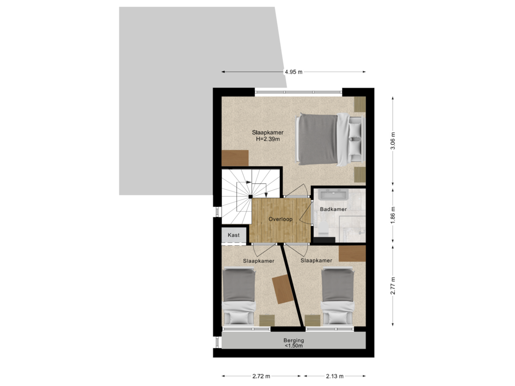 View floorplan of Eerste Verdieping of Moerven 63