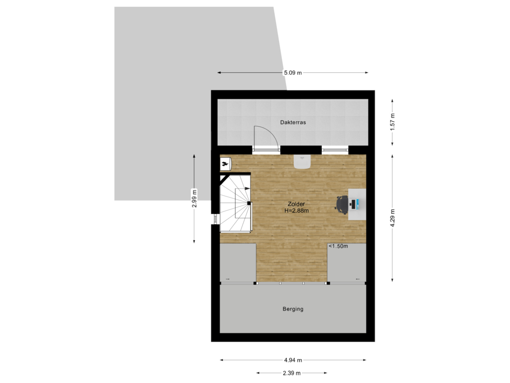 View floorplan of Tweede Verdieping of Moerven 63