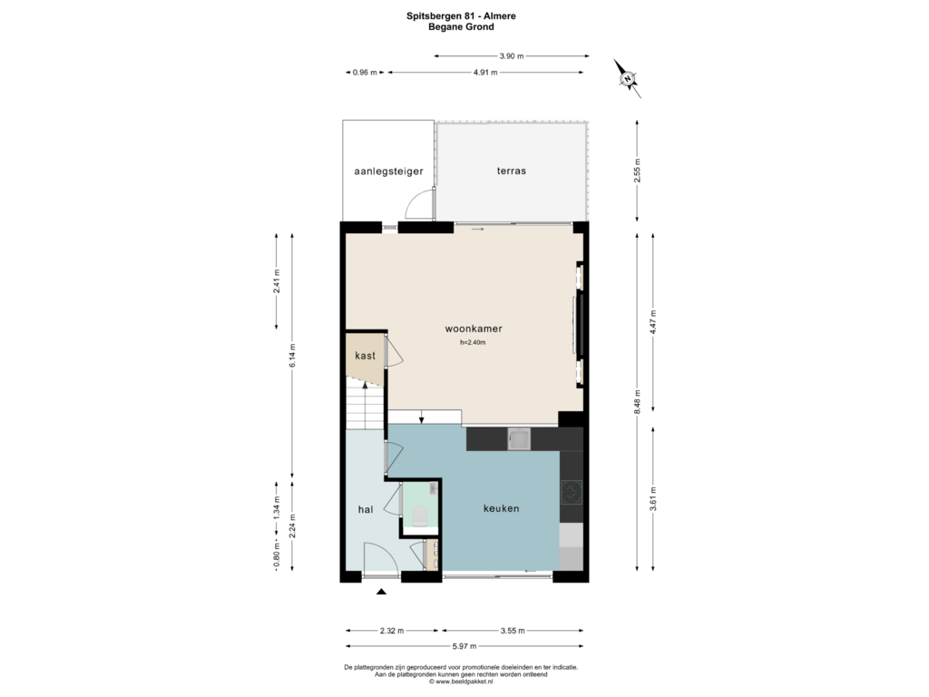 Bekijk plattegrond van BEGANE GROND van Spitsbergen 81