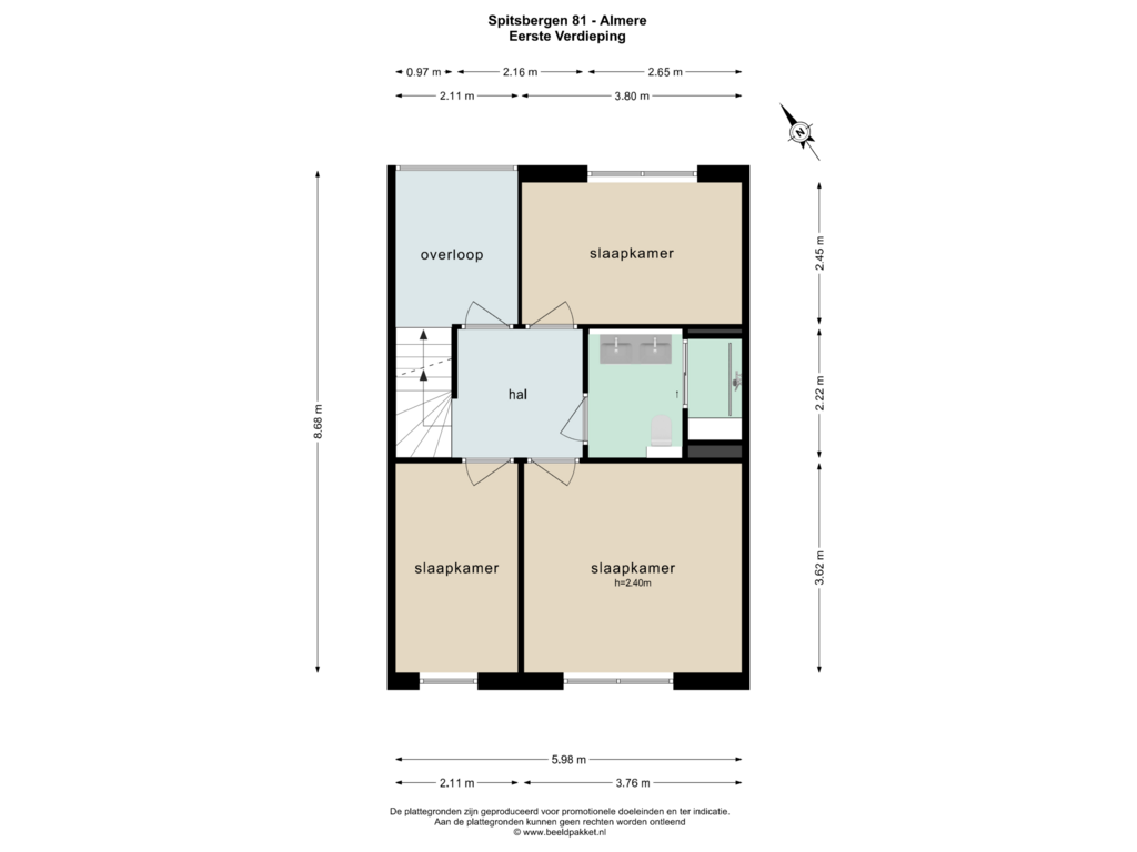 Bekijk plattegrond van EERSTE VERDIEPING van Spitsbergen 81