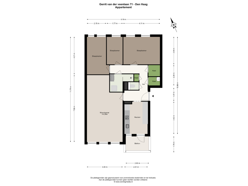 View floorplan of Appartement of Gerrit van der Veenlaan 71