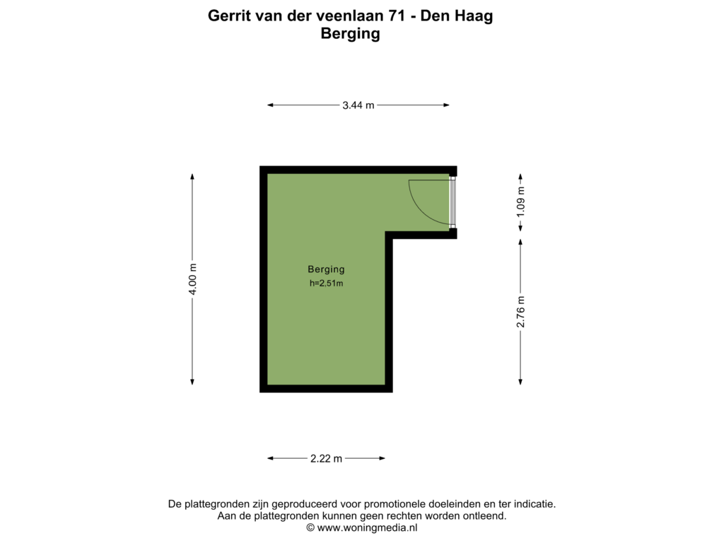 View floorplan of Berging of Gerrit van der Veenlaan 71