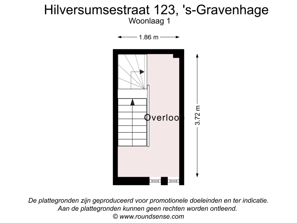 View floorplan of Woonlaag 1 of Hilversumsestraat 123