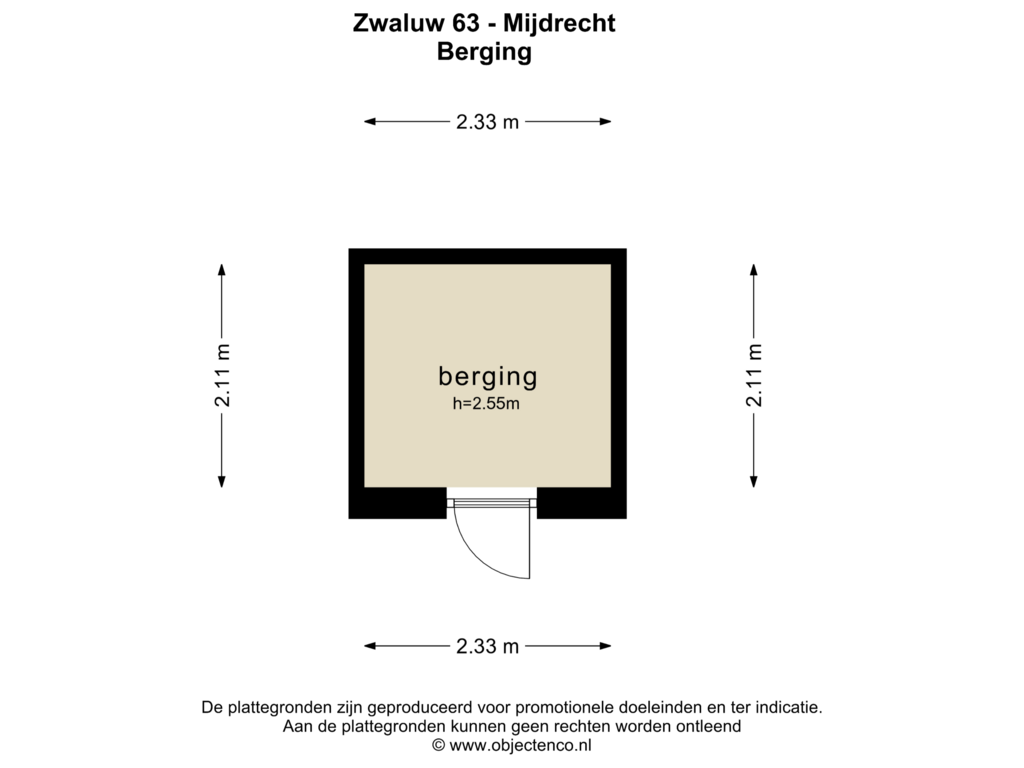 Bekijk plattegrond van BERGING van Zwaluw 63