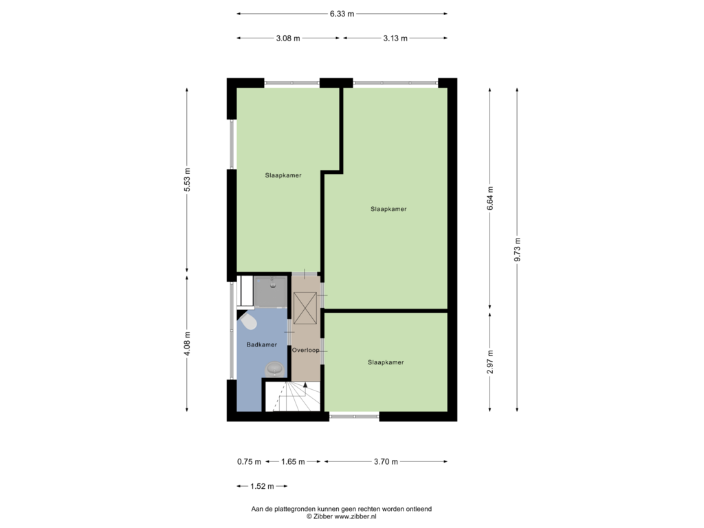 View floorplan of Eerste Verdieping of Grachtstraat 35