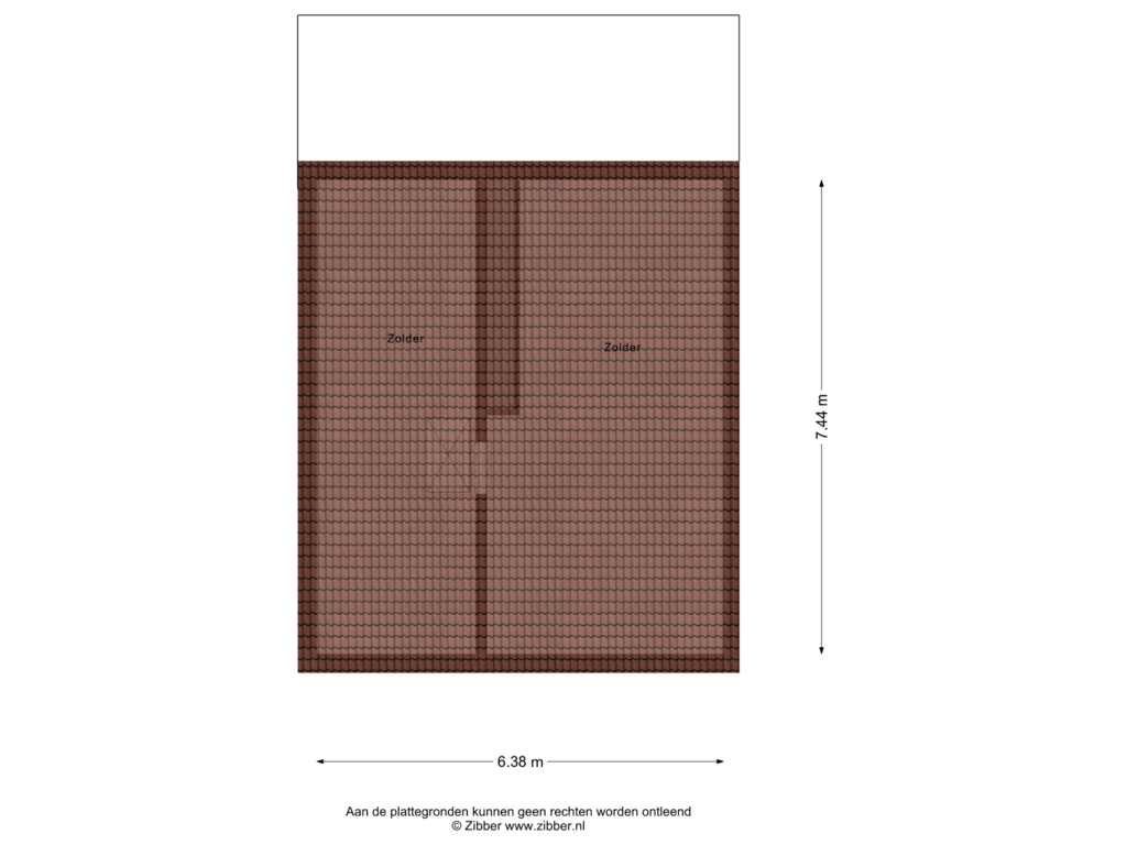 View floorplan of Zolder of Grachtstraat 35