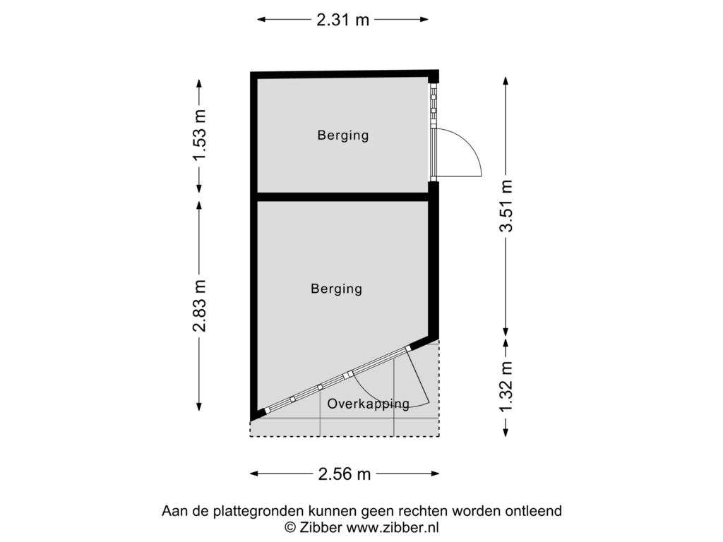 View floorplan of Berging of Grachtstraat 35