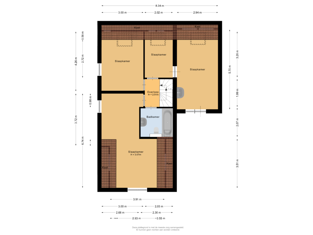 View floorplan of Eerste verdieping of Kievit 19