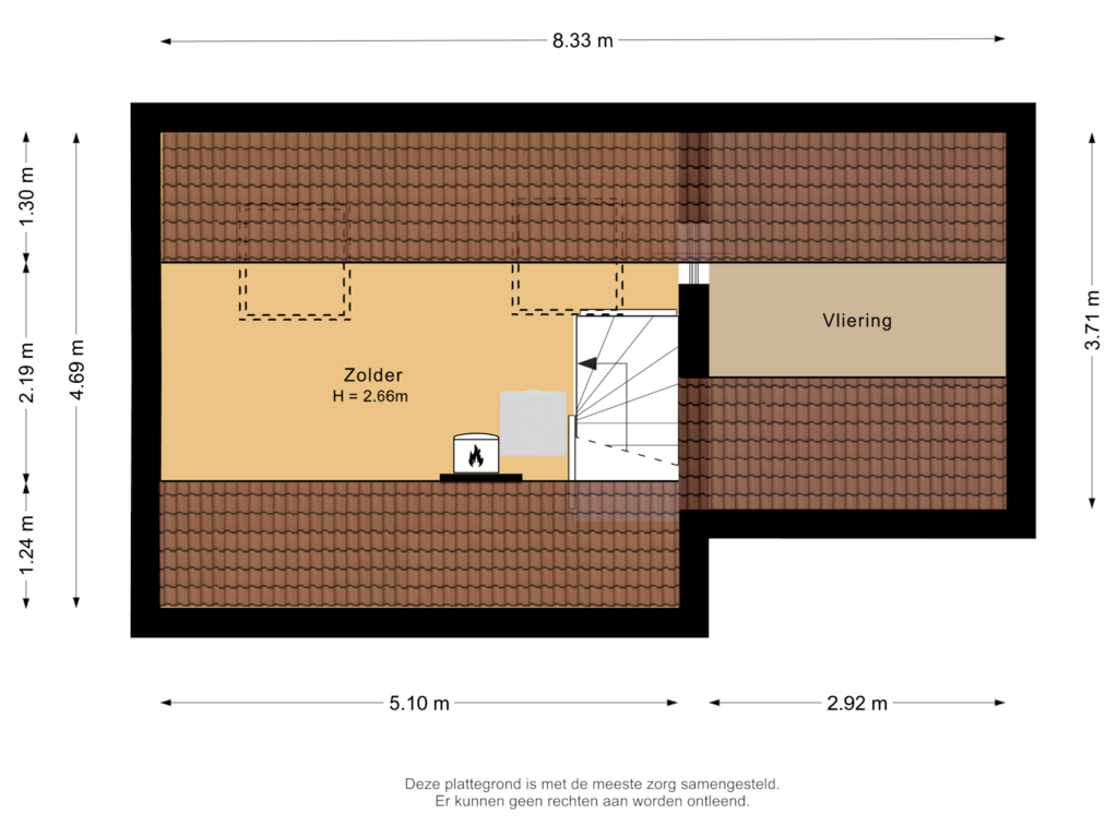 View floorplan of Tweede verdieping of Kievit 19