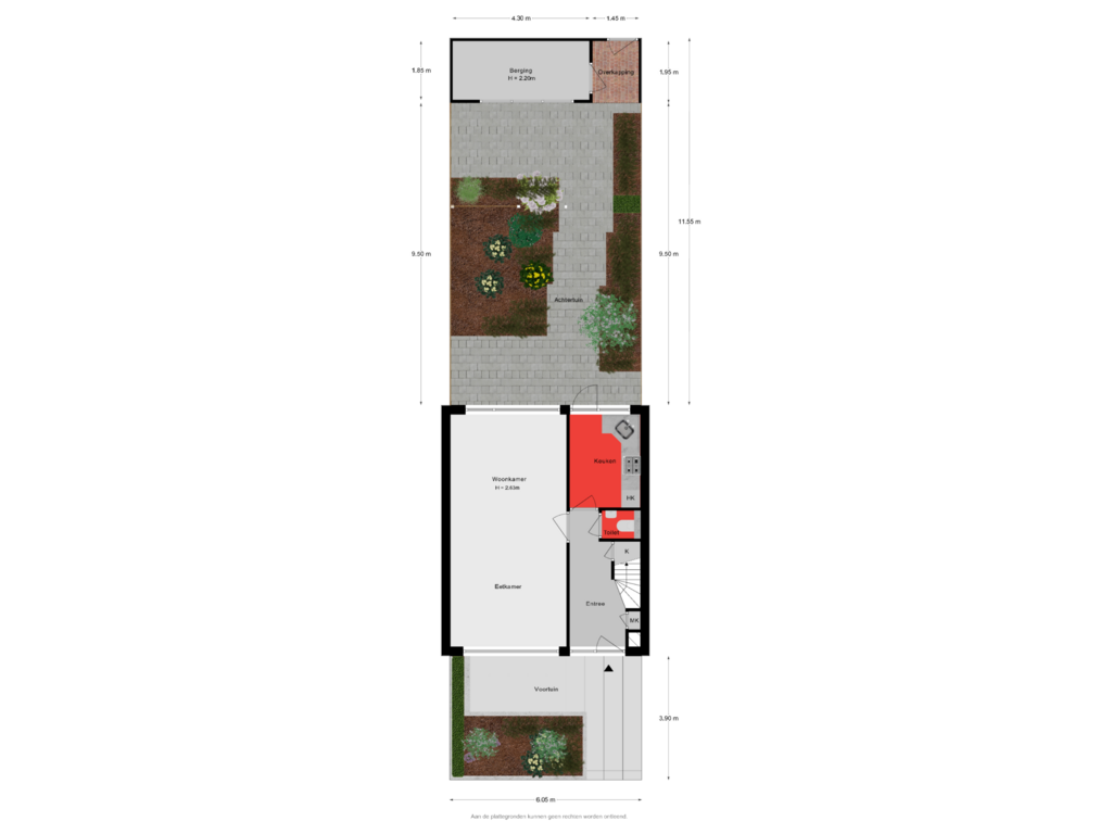 View floorplan of Situatie of Hortensiastraat 3