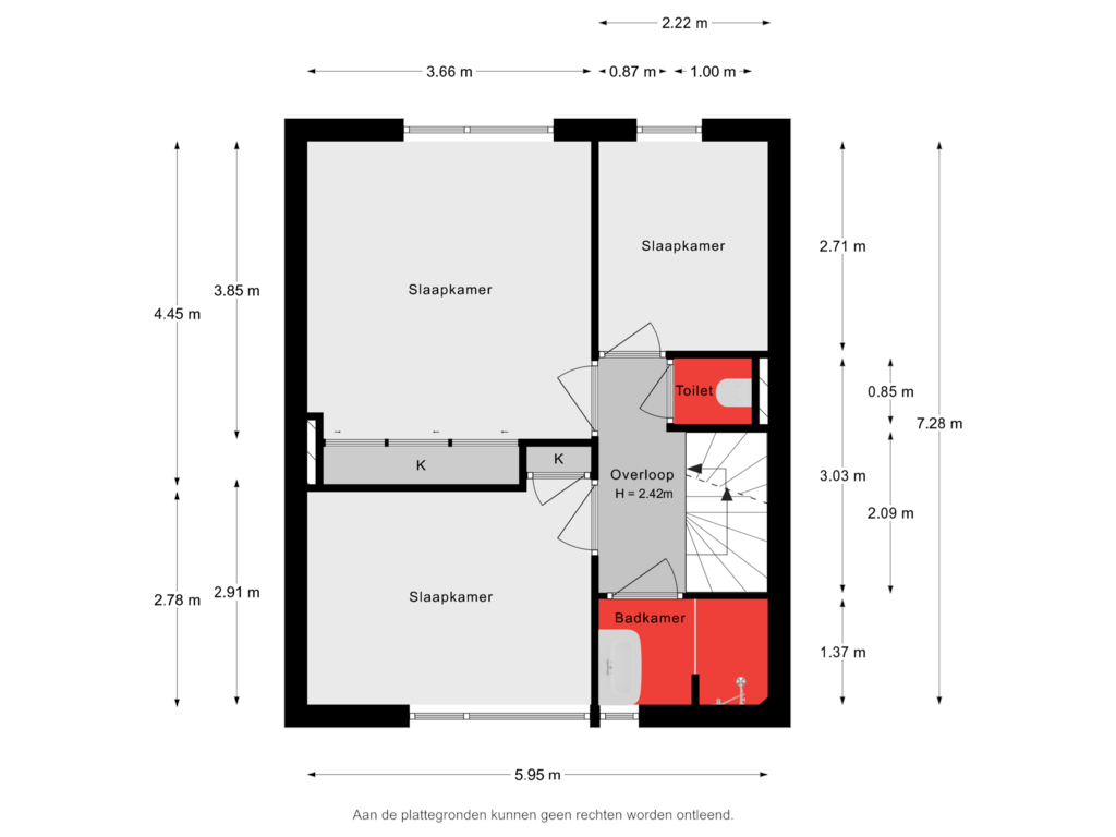 View floorplan of 1e Verdieping of Hortensiastraat 3