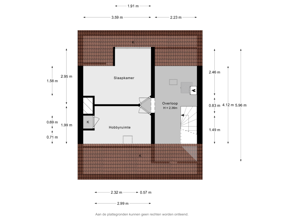 View floorplan of 2e Verdieping of Hortensiastraat 3