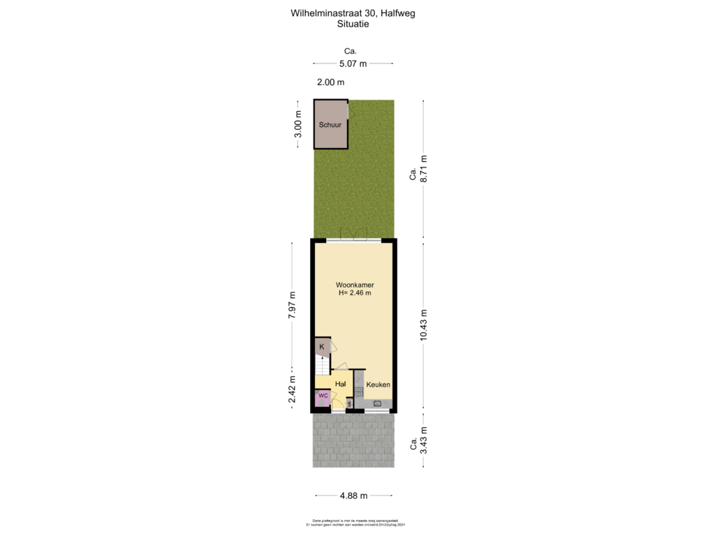 Bekijk plattegrond van Situatie van Wilhelminastraat 30