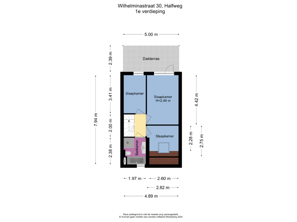 Bekijk plattegrond van 1e Verdieping van Wilhelminastraat 30