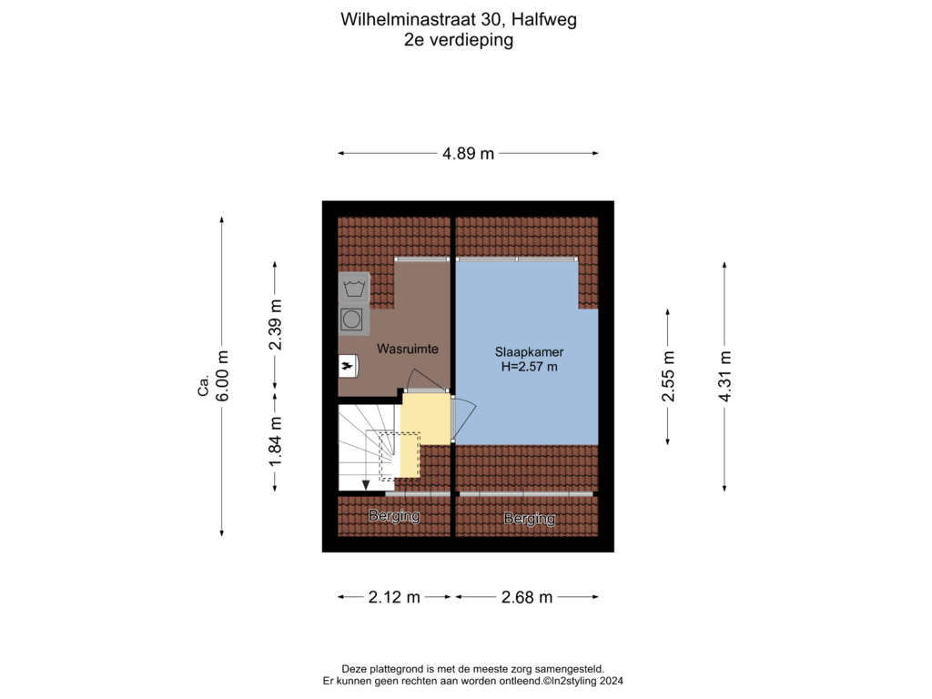 Bekijk plattegrond van 2e Verdieping van Wilhelminastraat 30