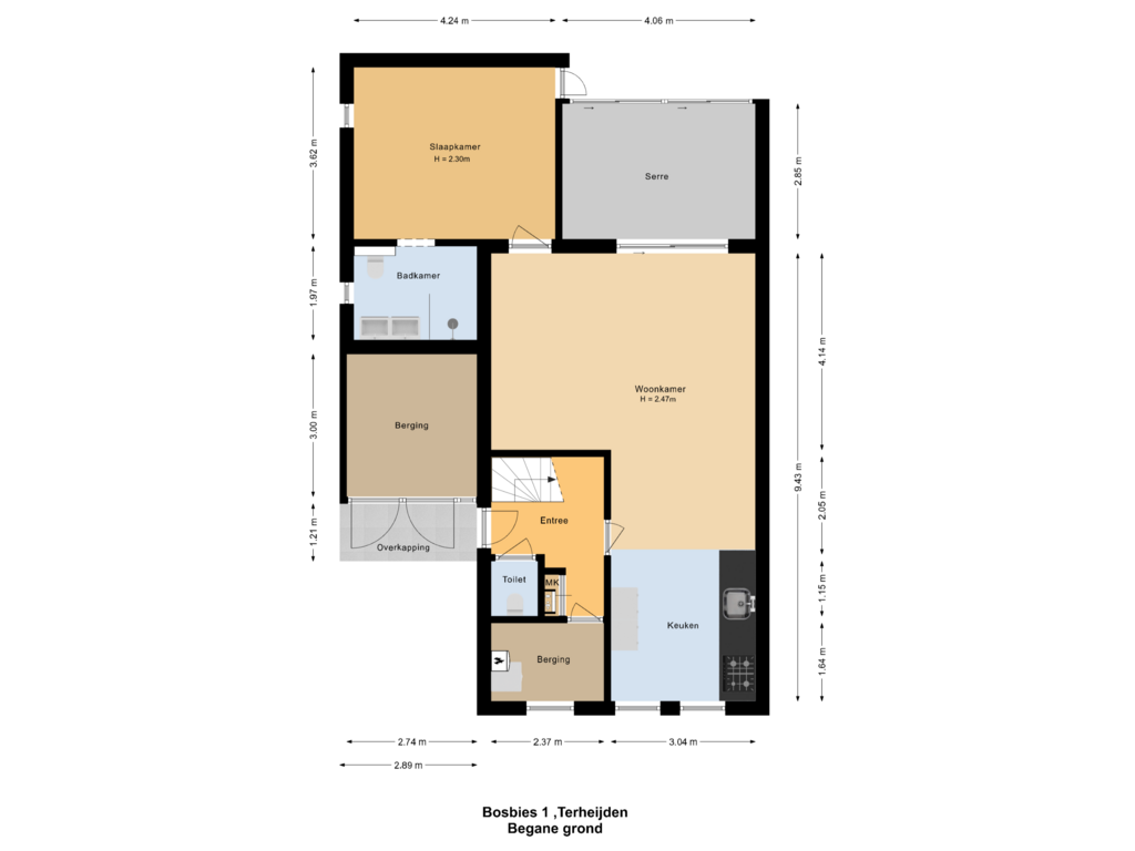 Bekijk plattegrond van Begane grond van Bosbies 1