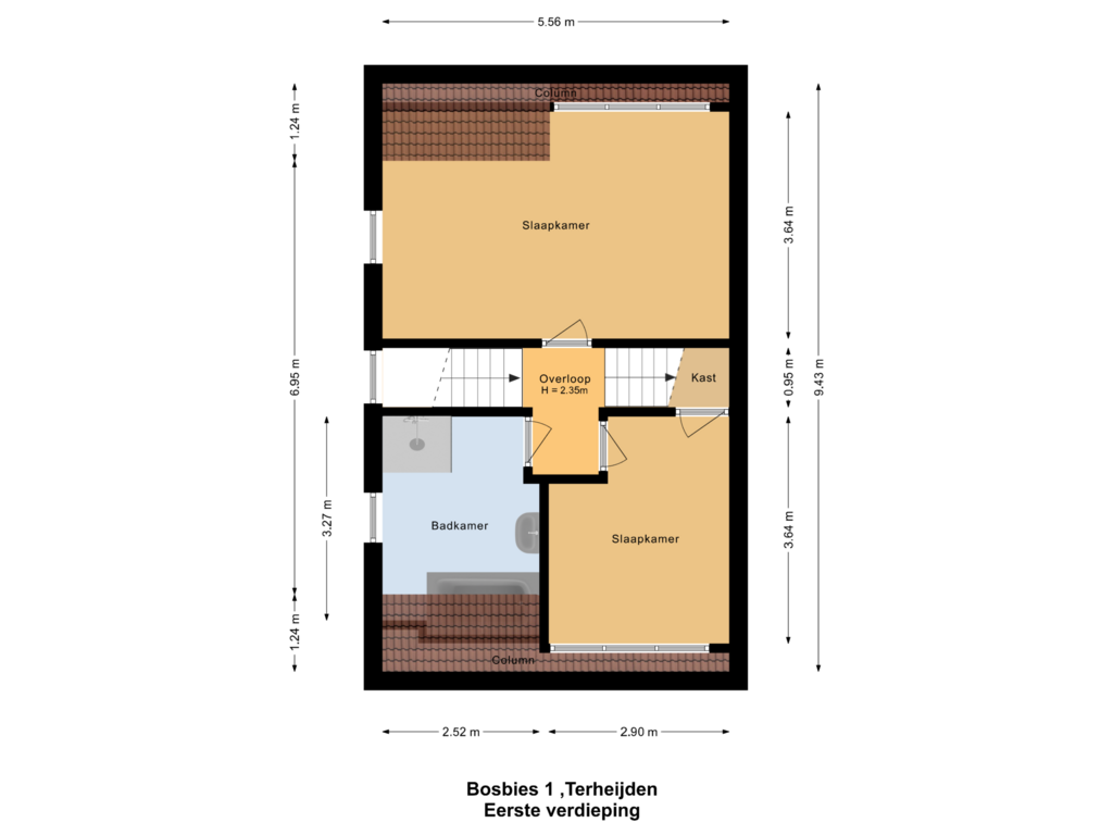 Bekijk plattegrond van Eerste verdieping van Bosbies 1